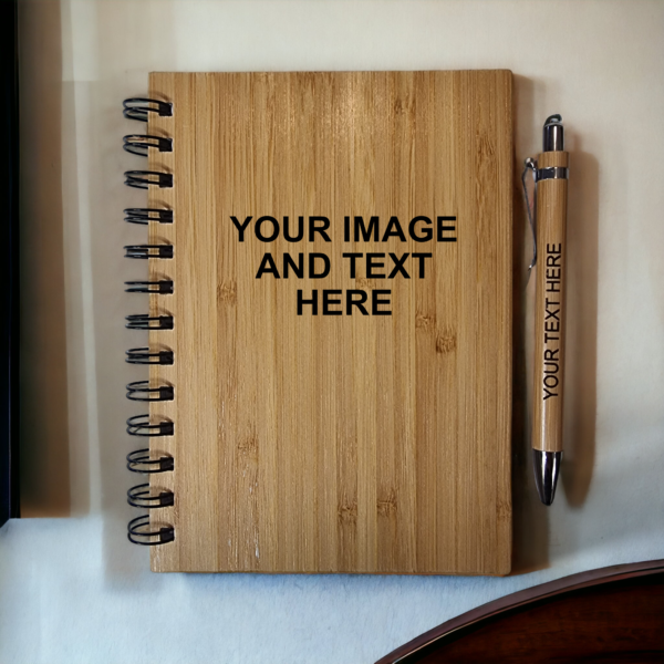 Personalised Bamboo Notebook and Pen