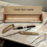 Personalised Beech Fountain Pen & Case