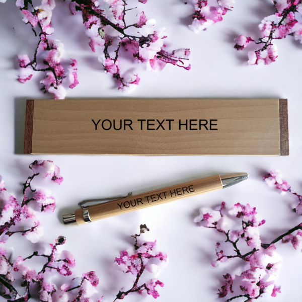 Personalised Bamboo Pen & Case