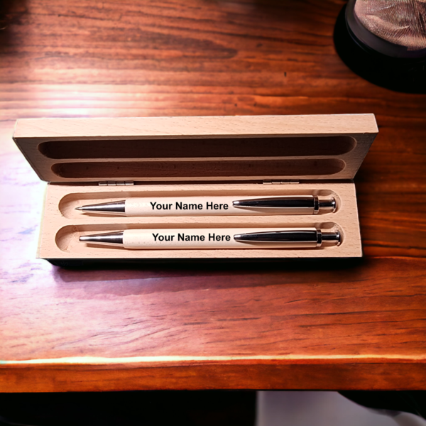 Personalised Beech Pen & Pencil With Beech Case - Image 3