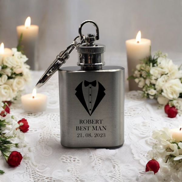 1oz Best Man Hip Flask Keyring