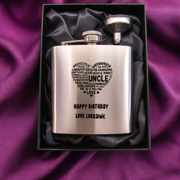 6oz Stainless Steel Hip Flask With Presentation Case - Image 10