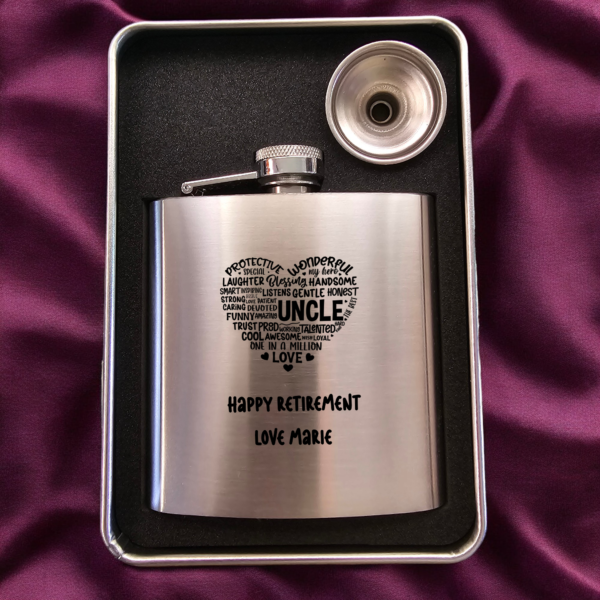 6oz Stainless Steel Hip Flask With Presentation Case - Image 9