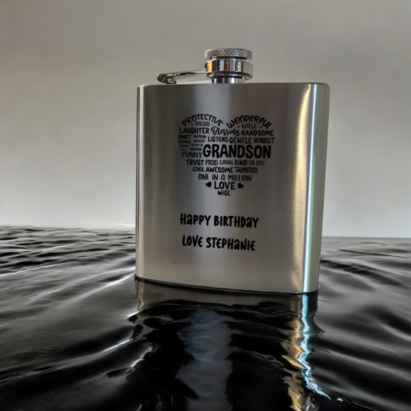 6oz Stainless Steel Hip Flask With Presentation Case - Image 6