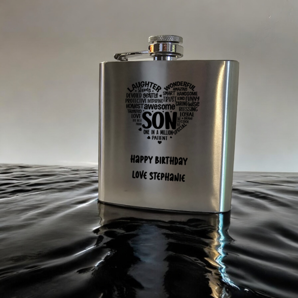 6oz Stainless Steel Hip Flask With Presentation Case - Image 3