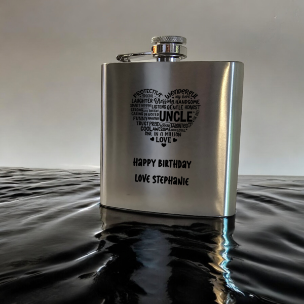 6oz Stainless Steel Hip Flask With Presentation Case - Image 2