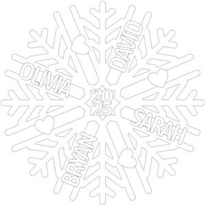 Alternative view of Personalised Name Snowflake Decoration