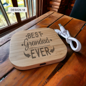 Personalised Bamboo Wireless Charger - Image 18