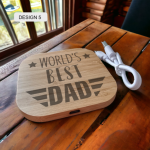 Personalised Bamboo Wireless Charger - Image 5