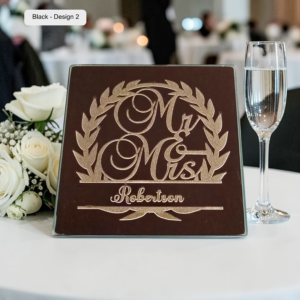 Alternative view of Engraved Black Glass Coaster