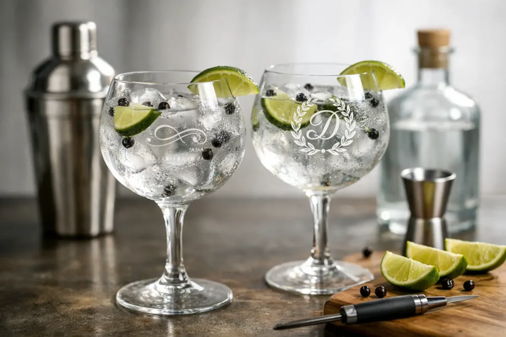 Engraved Gin Glasses Personalised for Gifts