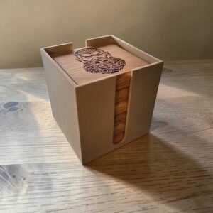 Alternative view of Solid Oak Viking Coasters