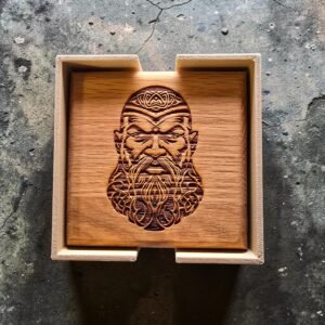 Solid Oak Viking Coasters - Image 4